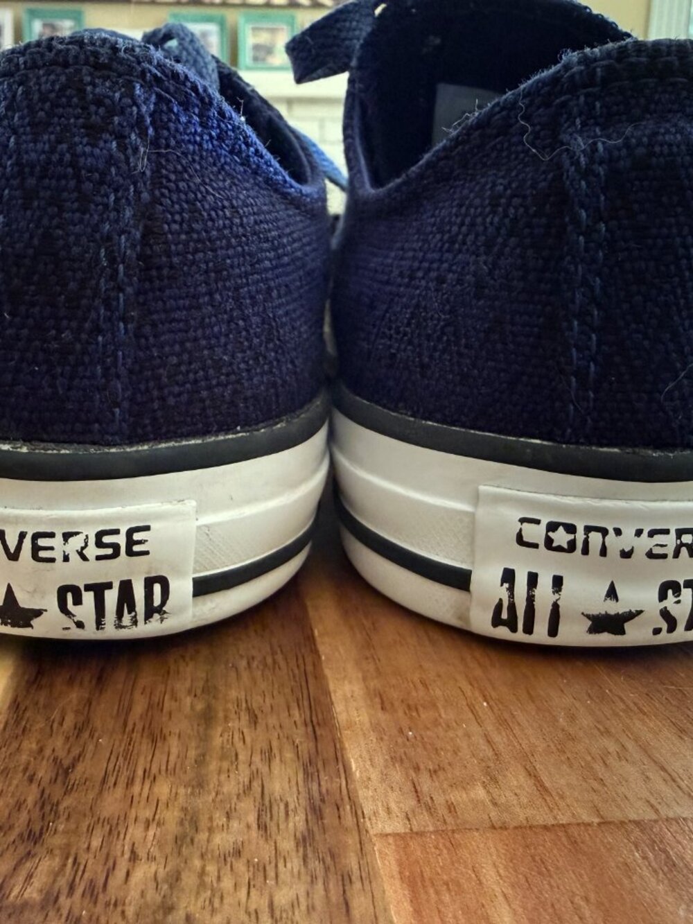 Converse Chuck Taylor All Star Low Top Sneakers Navy Textured Woven Womens Sz 10 - Picture 5 of 11